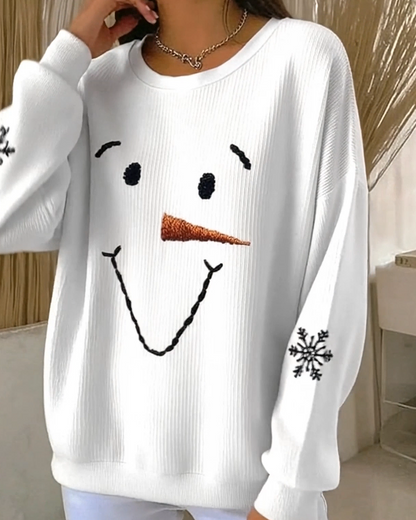 Sweatshirt met schattig sneeuwpopgezicht