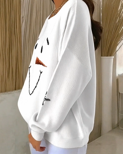 Sweatshirt met schattig sneeuwpopgezicht