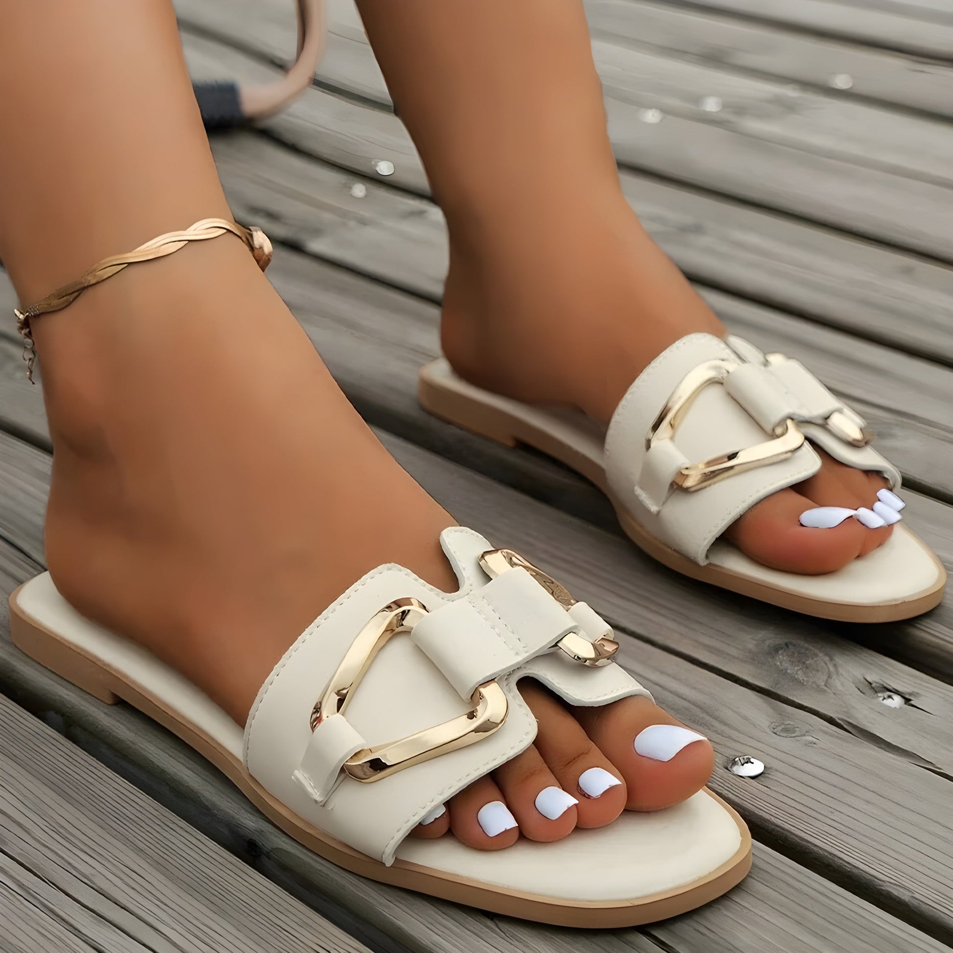 Image of Tasha | Dames Slip-On Platte Sandalen