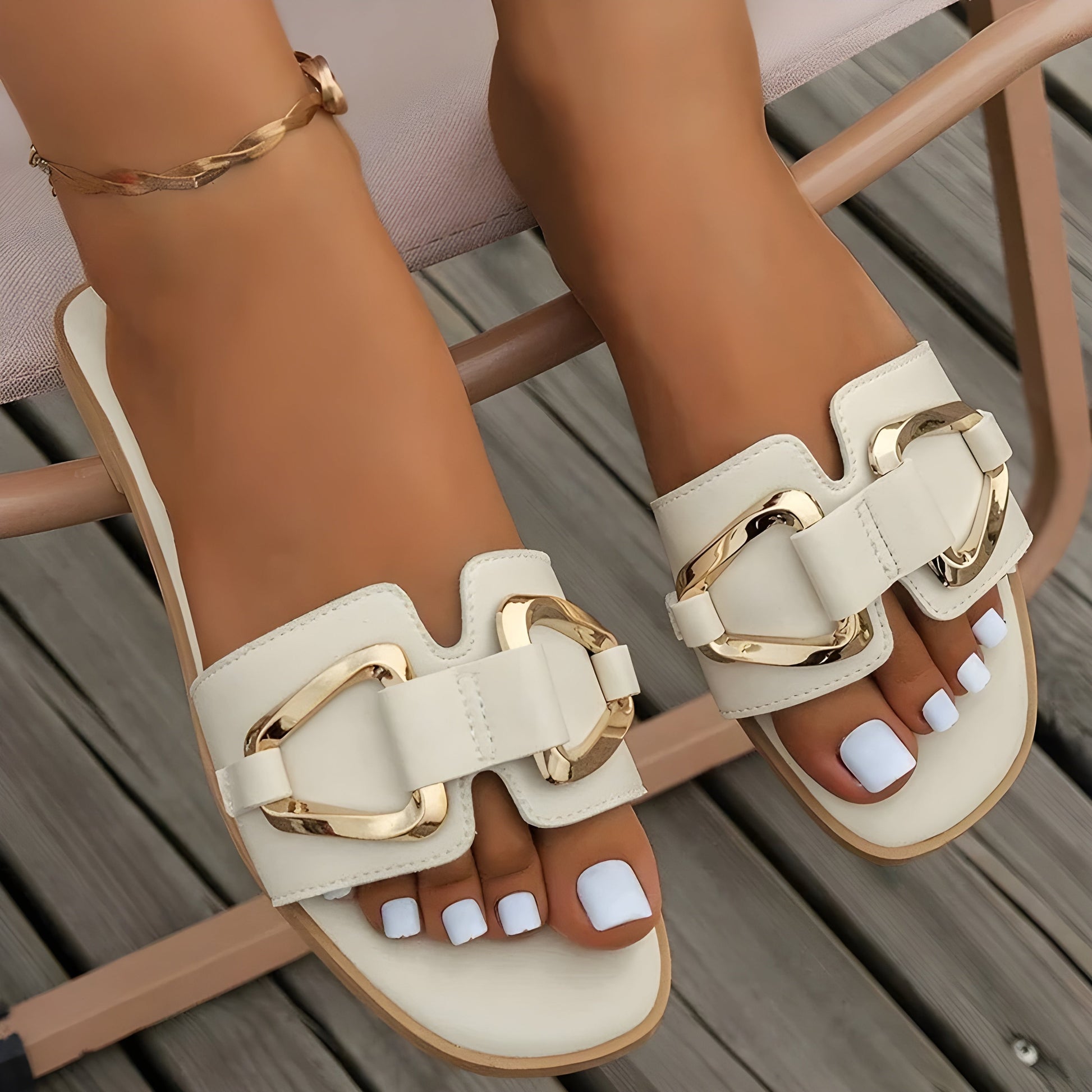 Image of Tasha | Dames Slip-On Platte Sandalen