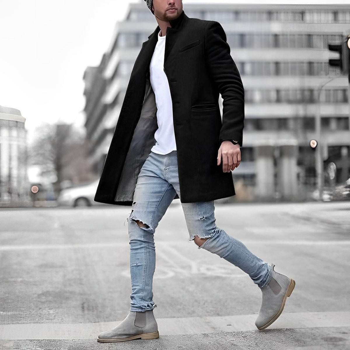 Teddy | Halflange slim-fit mantel voor heren