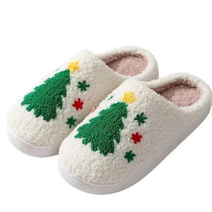Teddy pantoffels - Retro kerstsloffen met antislipzool