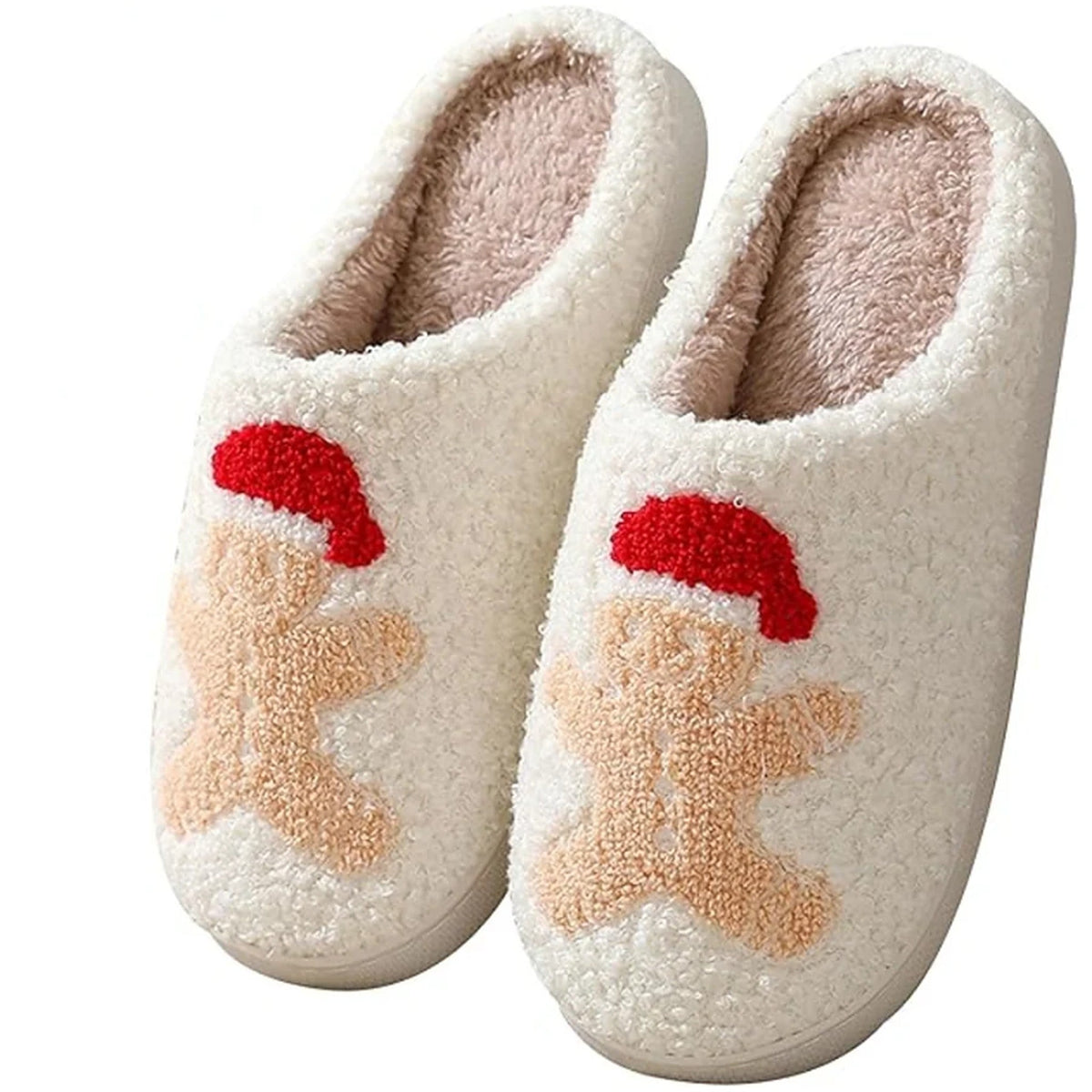 Teddy pantoffels - Retro kerstsloffen met antislipzool