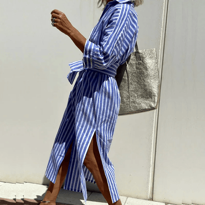 Image of Teresa | Dames V-hals Midi-jurk met Knopen