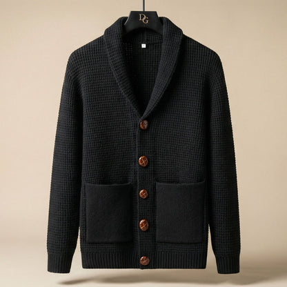 Image of Theo | Heren Shawl Collar Cardigan met Knoopsluiting