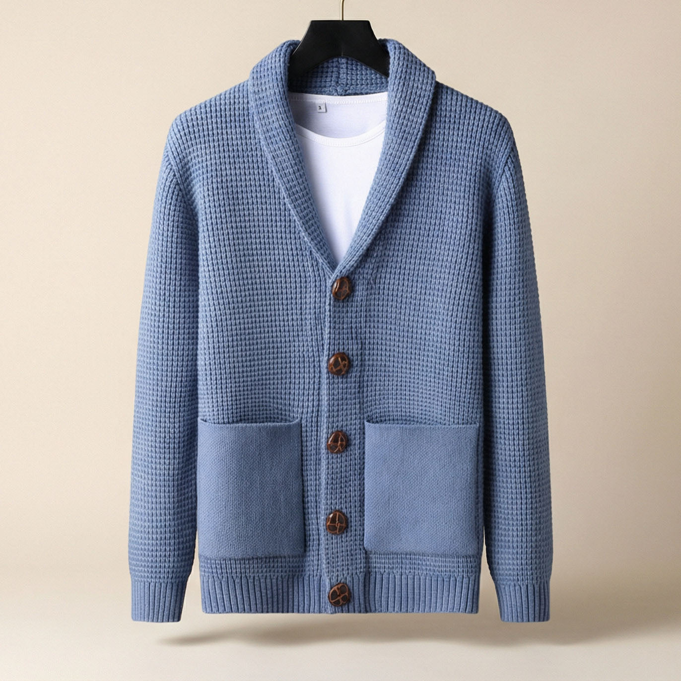 Image of Theo | Heren Shawl Collar Cardigan met Knoopsluiting