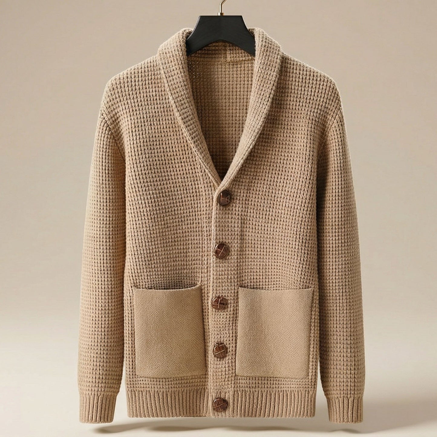 Image of Theo | Heren Shawl Collar Cardigan met Knoopsluiting