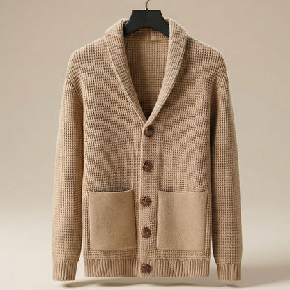 Image of Theo | Heren Shawl Collar Cardigan met Knoopsluiting