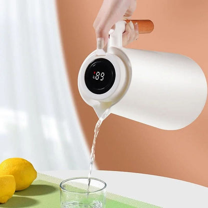 Thermoskan van één liter met temperatuurdisplay
