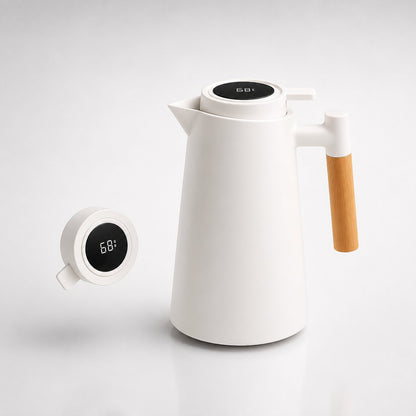 Thermoskan van één liter met temperatuurdisplay