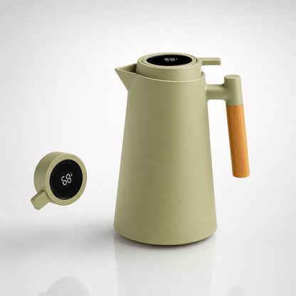 Thermoskan van één liter met temperatuurdisplay