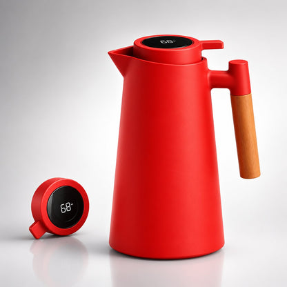 Thermoskan van één liter met temperatuurdisplay