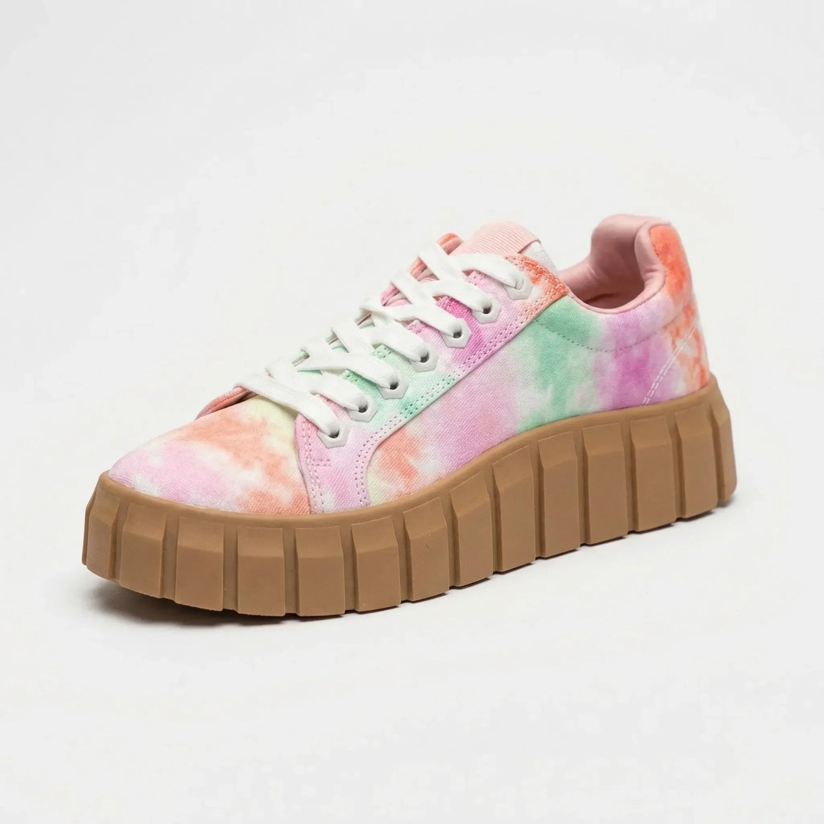 Tie-dye platformsneakers voor dames met grove zool