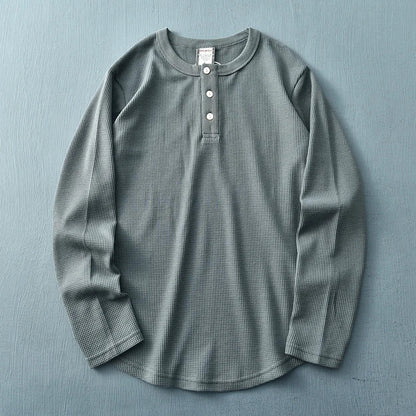 Image of Tijn | Heren Henley T-shirt met Lange Mouwen