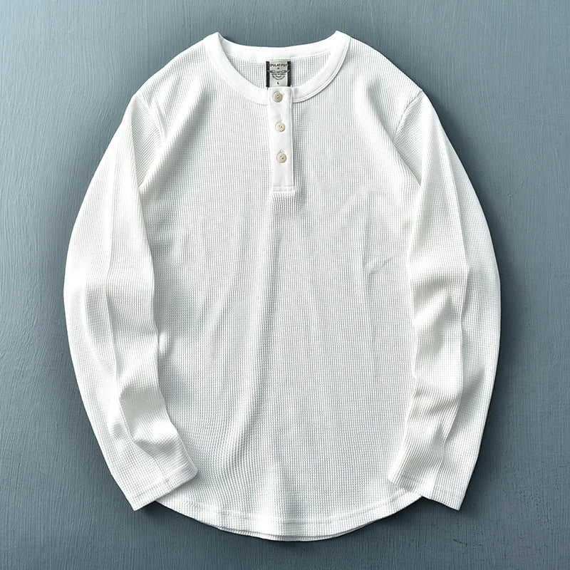 Image of Tijn | Heren Henley T-shirt met Lange Mouwen