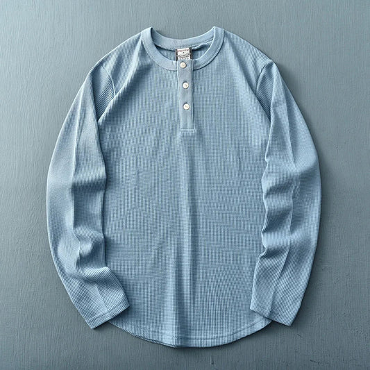 Image of Tijn | Heren Henley T-shirt met Lange Mouwen