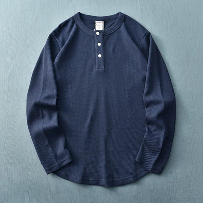 Image of Tijn | Heren Henley T-shirt met Lange Mouwen