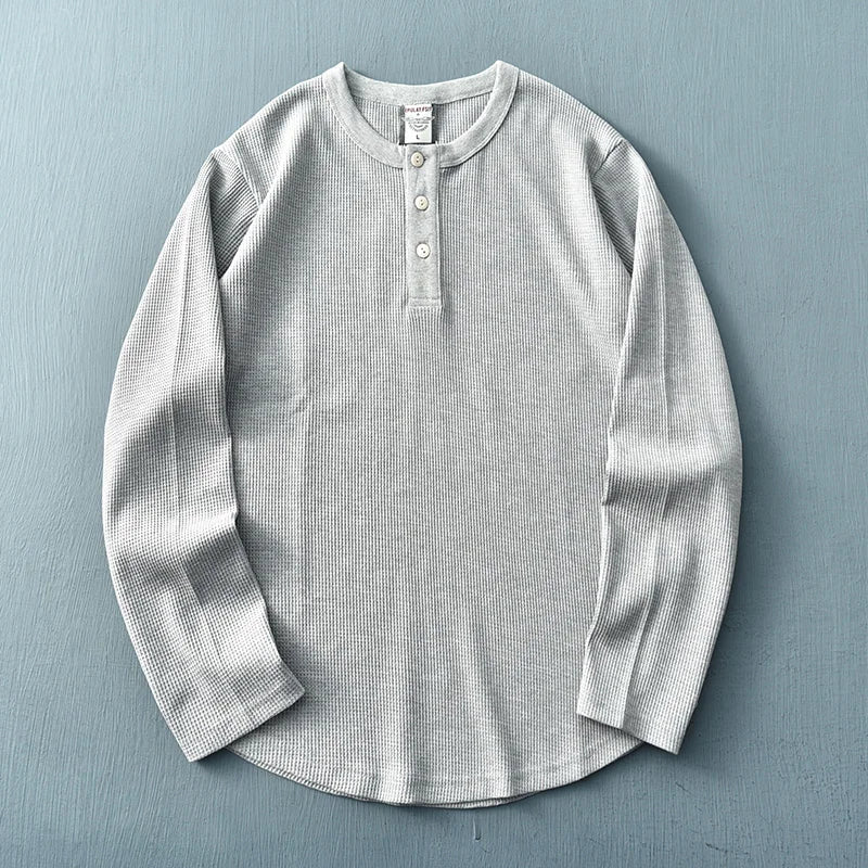 Image of Tijn | Heren Henley T-shirt met Lange Mouwen