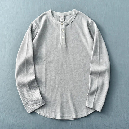 Image of Tijn | Heren Henley T-shirt met Lange Mouwen