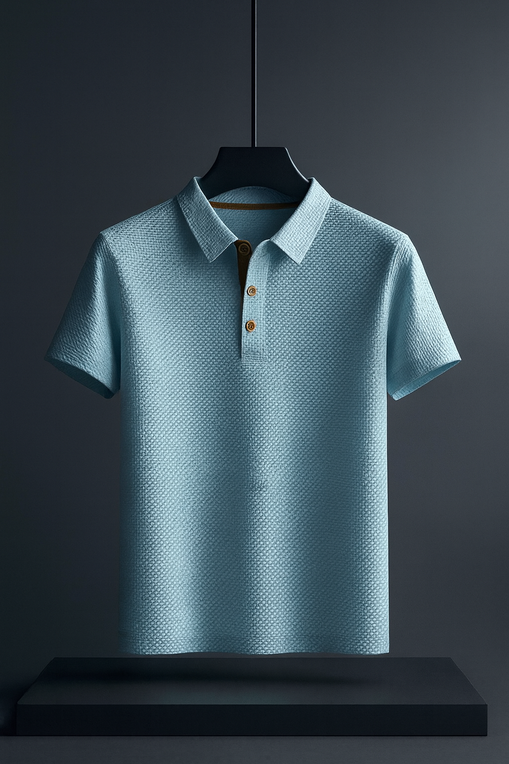 Image of Ton | Heren Polo Shirt met Textuur - Korte Mouw - Button-Down
