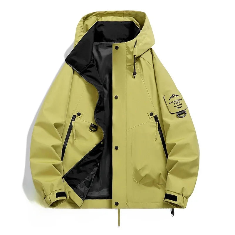 Unisex ski-winterjas met capuchon en lange mouwen