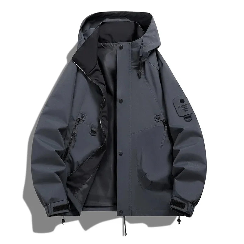 Unisex ski-winterjas met capuchon en lange mouwen