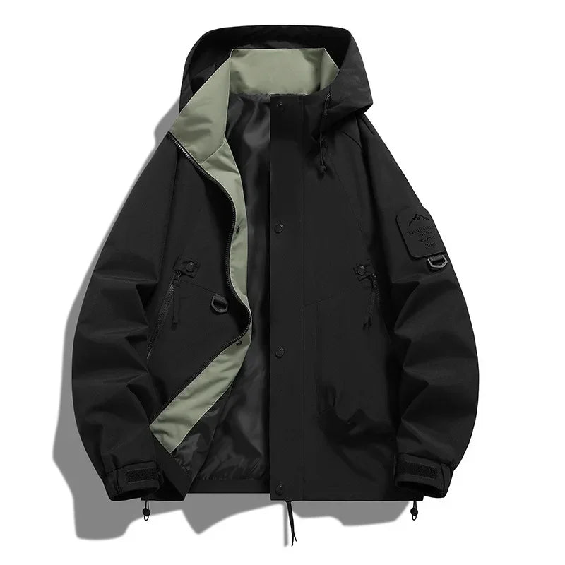 Unisex ski-winterjas met capuchon en lange mouwen