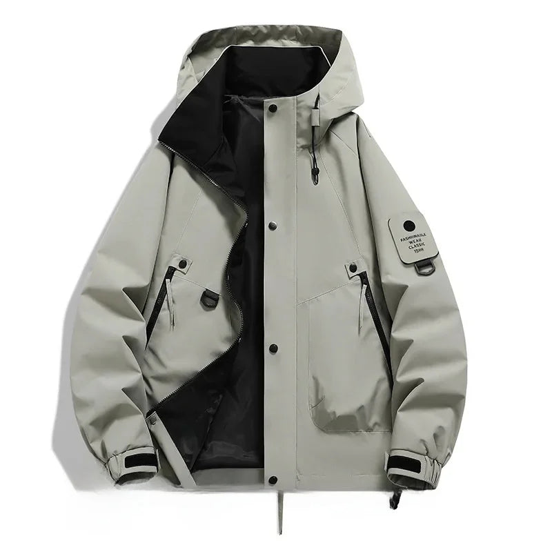 Unisex ski-winterjas met capuchon en lange mouwen