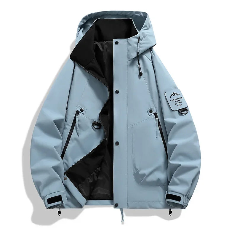 Unisex ski-winterjas met capuchon en lange mouwen