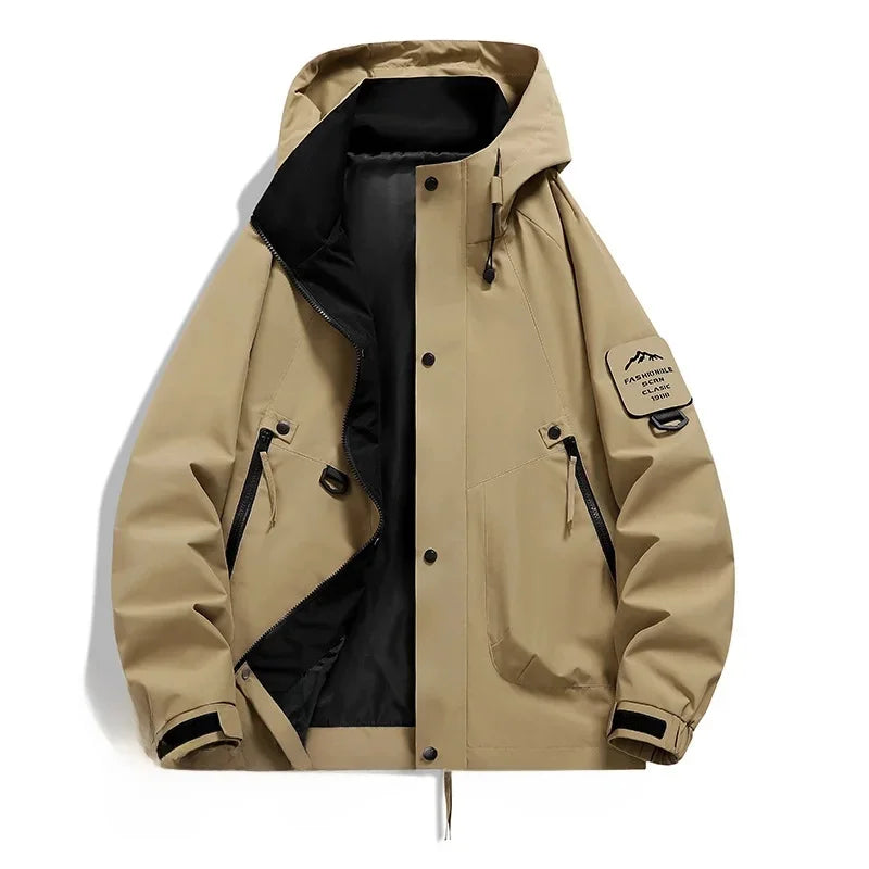 Unisex ski-winterjas met capuchon en lange mouwen