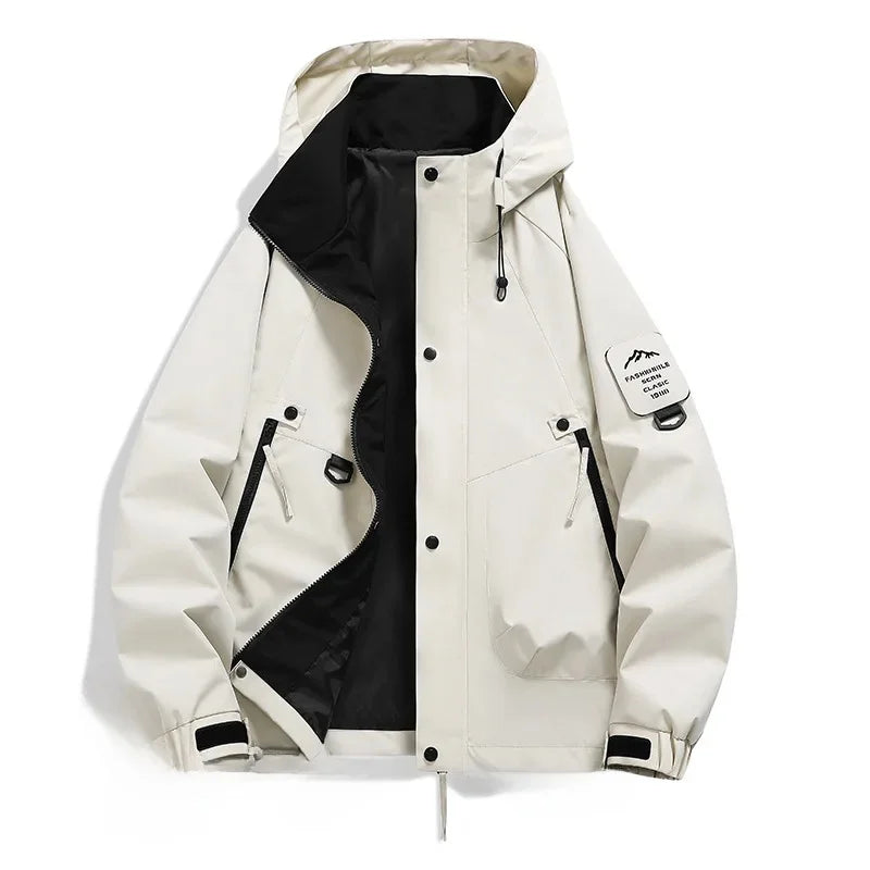 Unisex ski-winterjas met capuchon en lange mouwen