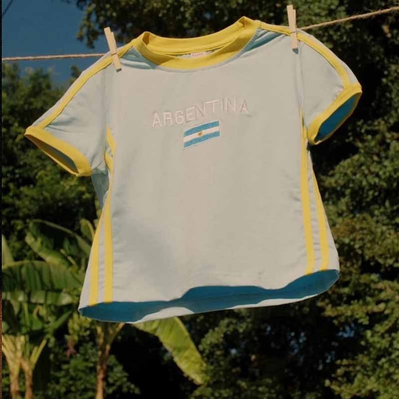 Unisex sportief retro T-shirt met korte mouwen, vlagmotief en getailleerde pasvorm