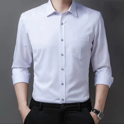 Smart-casual herenoverhemd met stretch