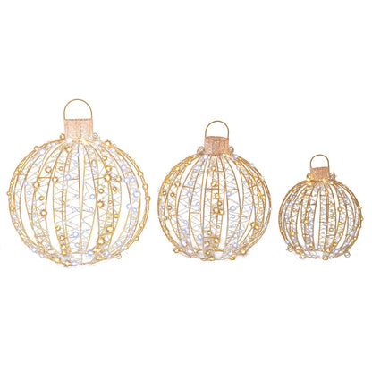 Verlichte decoratieve bollen met sterrenpatroon en glans - Goud