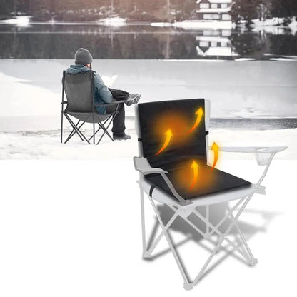 Verwarmd zitkussen met rugleuning voor auto en campingstoelen - Draagbaar met USB-voeding