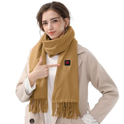 Verwarmde fleece sjaal en nekwarmer met USB-voeding en drie warmtestanden