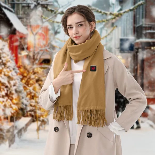 Verwarmde fleece sjaal en nekwarmer met USB-voeding en drie warmtestanden