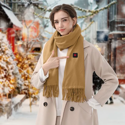 Verwarmde fleece sjaal en nekwarmer met USB-voeding en drie warmtestanden