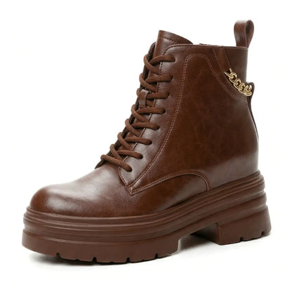 Veterboots met verborgen hakverhoging van 11 cm
