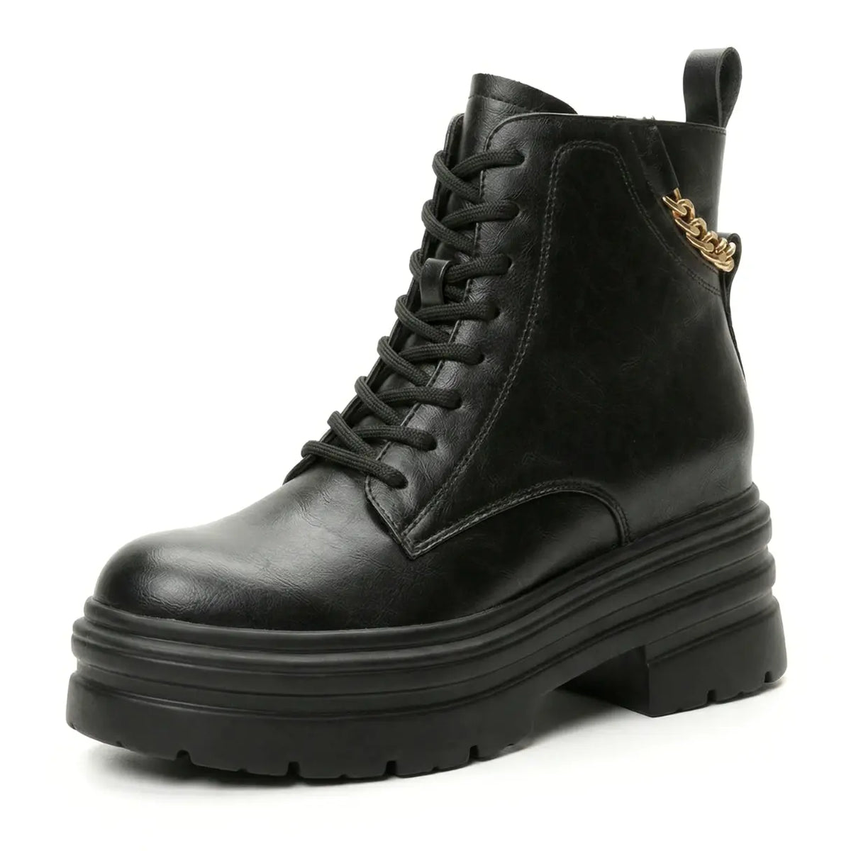Veterboots met verborgen hakverhoging van 11 cm