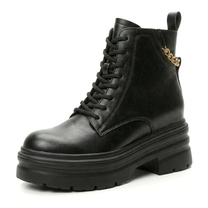 Veterboots met verborgen hakverhoging van 11 cm