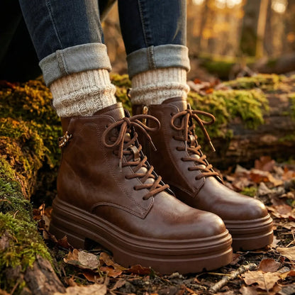 Veterboots met verborgen hakverhoging van 11 cm