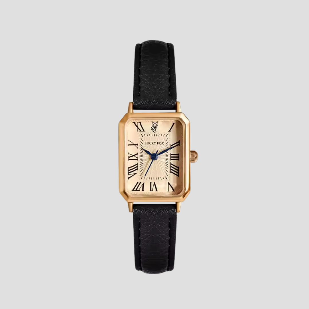 Vierkant dameshorloge met leren band | Klassieke elegantie en alledaagse charme