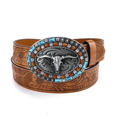Vintage westernriem met diermotiefgesp – 4 designs