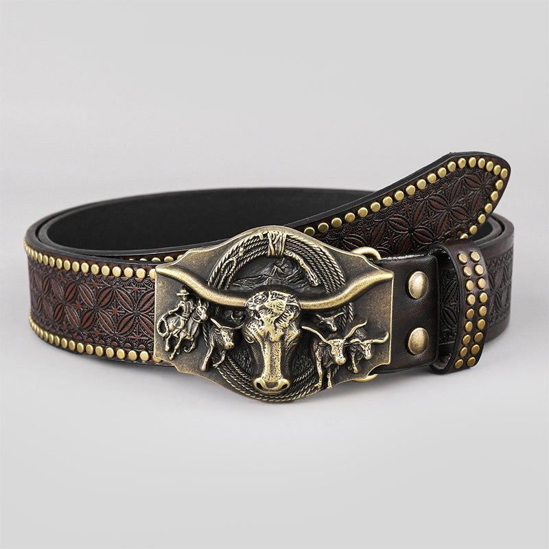 Vintage westernriem met diermotiefgesp – 4 designs