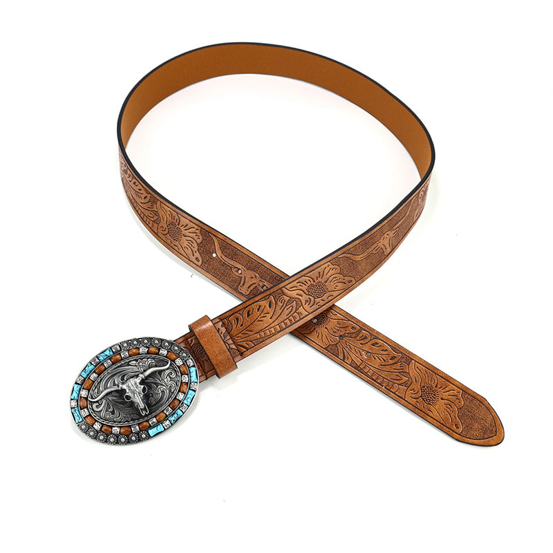 Vintage westernriem met diermotiefgesp – 4 designs