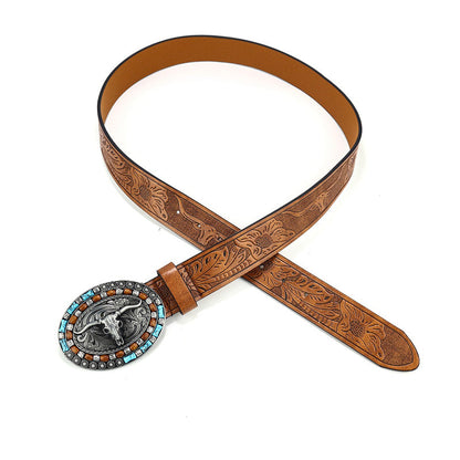 Vintage westernriem met diermotiefgesp – 4 designs