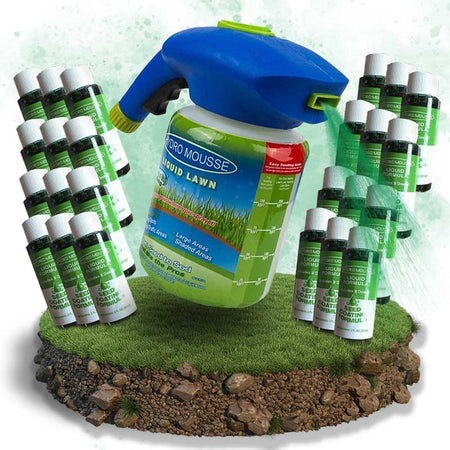 Vloeibaar Gazon Hydro Mousse Spray - Graszaad Spray - Eenvoudig Aan te Brengen voor Kale Plekken & Drukbelopen Gazons