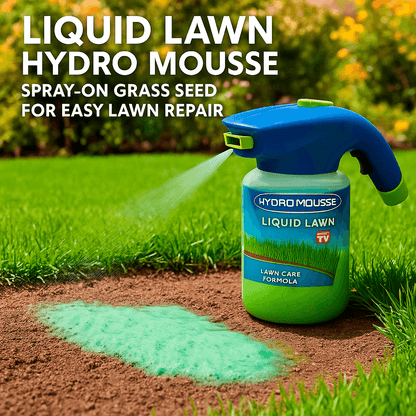 Vloeibaar Gazon Hydro Mousse Spray - Graszaad Spray - Eenvoudig Aan te Brengen voor Kale Plekken & Drukbelopen Gazons