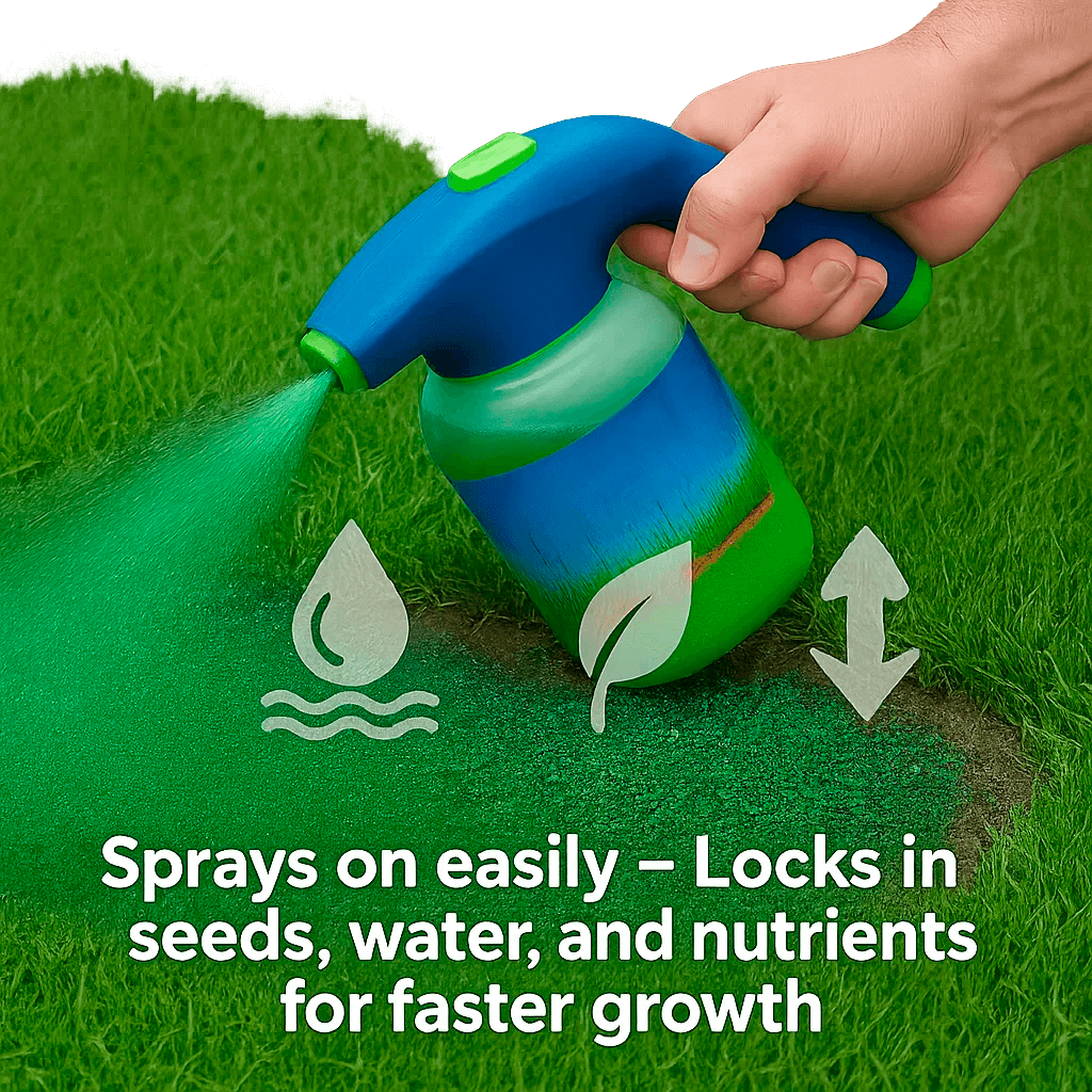 Vloeibaar Gazon Hydro Mousse Spray - Graszaad Spray - Eenvoudig Aan te Brengen voor Kale Plekken & Drukbelopen Gazons